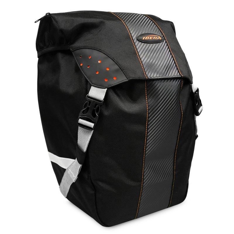 Ibera Bicycle Bag PakRak Clip-On Quick-Release All Weather Bike Panniers (Pair), Includes Rain Cover , Black - Image 5